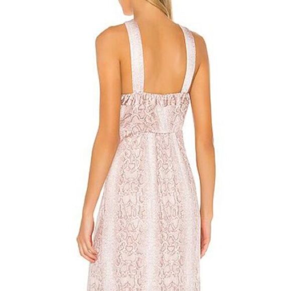 BCBGMAXAZRIA sleeveless cross front maxi dress bare pink python snake print S - Picture 7 of 7